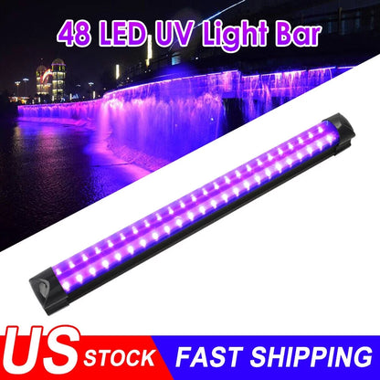 48 LED UV Black Light Bar Fixtures Ultraviolet Blacklight Lamp Strip Party Club