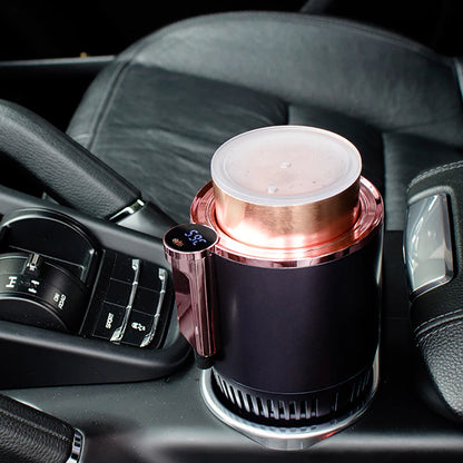 Smart Car 2-In-1 Hot and Cold Cup Drinks Holder Home Fast Refrigeration Cooling/Heating Mini Touch Screen Beverage Mug Drink Can